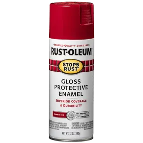 12 OZ Stops Rust Protective Enamel Spray Paint - Gloss Sunrise Red