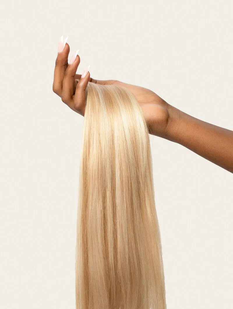 Beach Blonde Highlighted, 20" Seamless Clip-In Hair Extensions, P613/18 | 180g