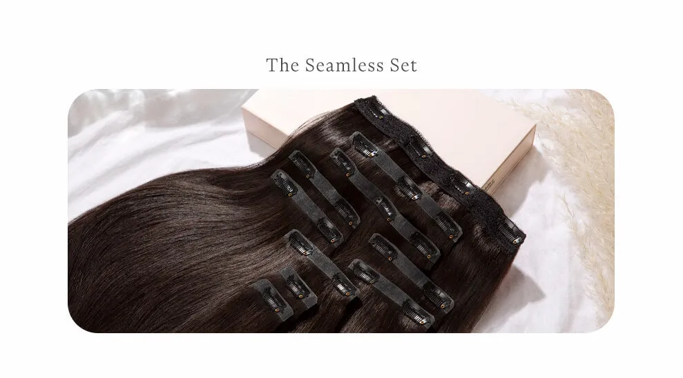 Beach Blonde Highlighted, 20" Seamless Clip-In Hair Extensions, P613/18 | 180g