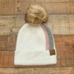 CC Exclusives Cream/Stripe Beanie