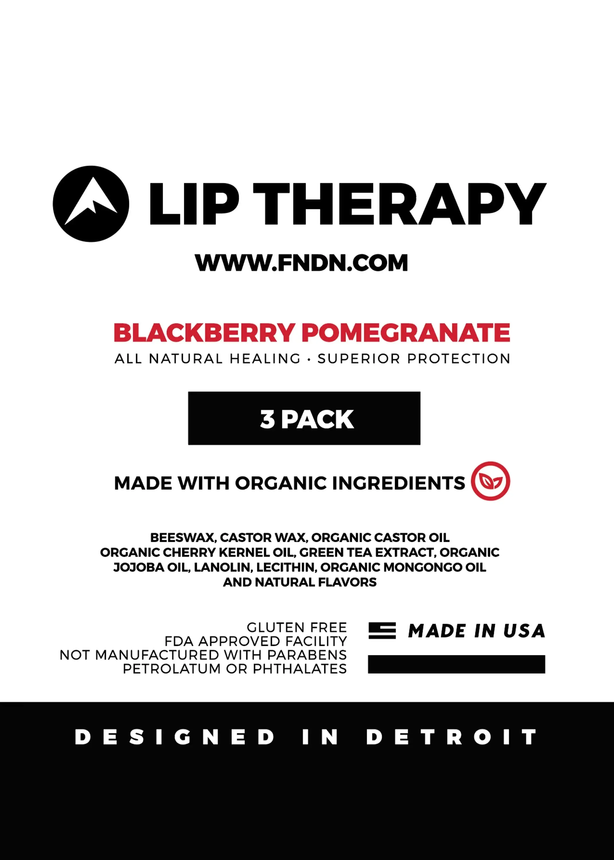 FNDN Lip Therapy - Blackberry Pomegranate / 3-Pack