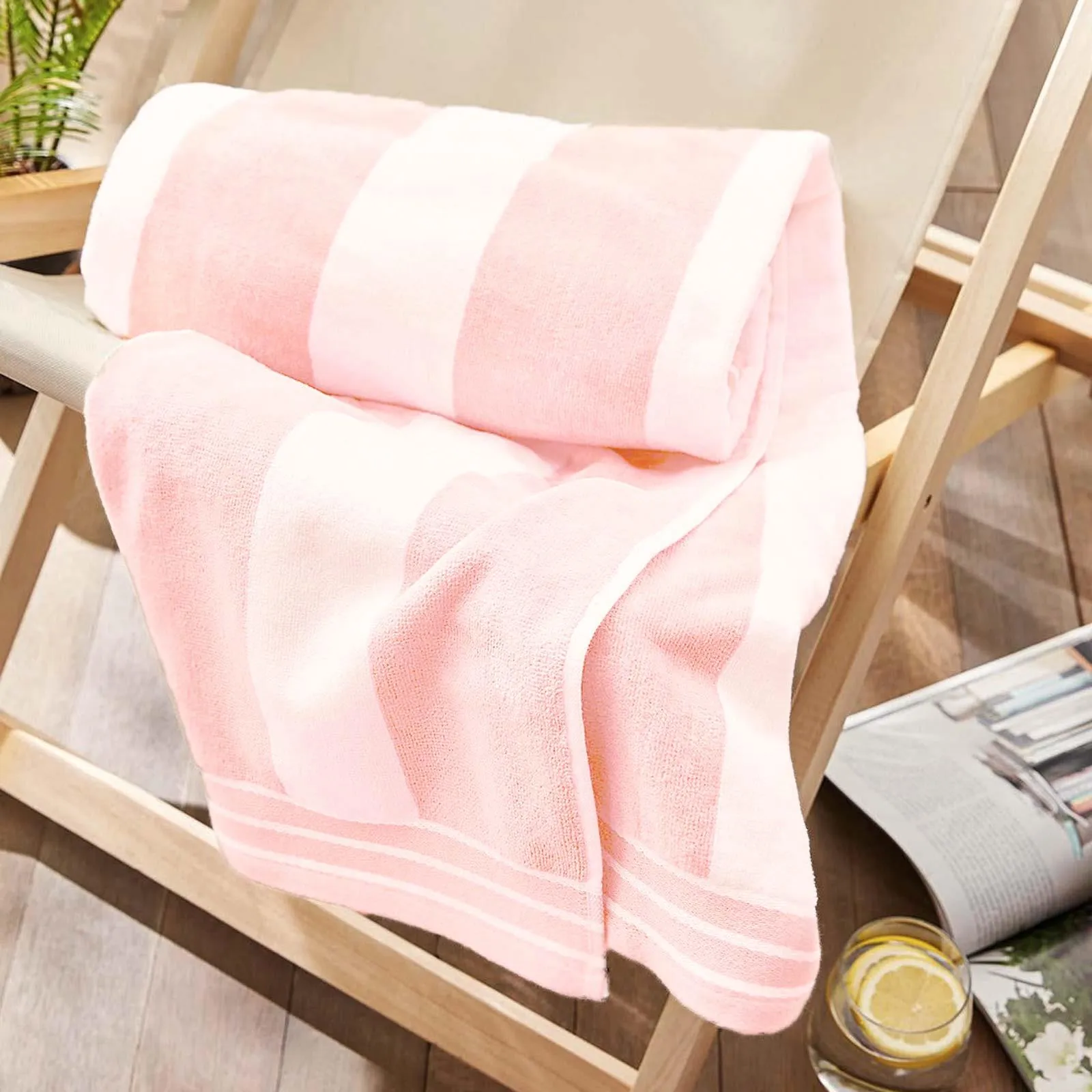 Jumbo Cabana Beach Towel Blush