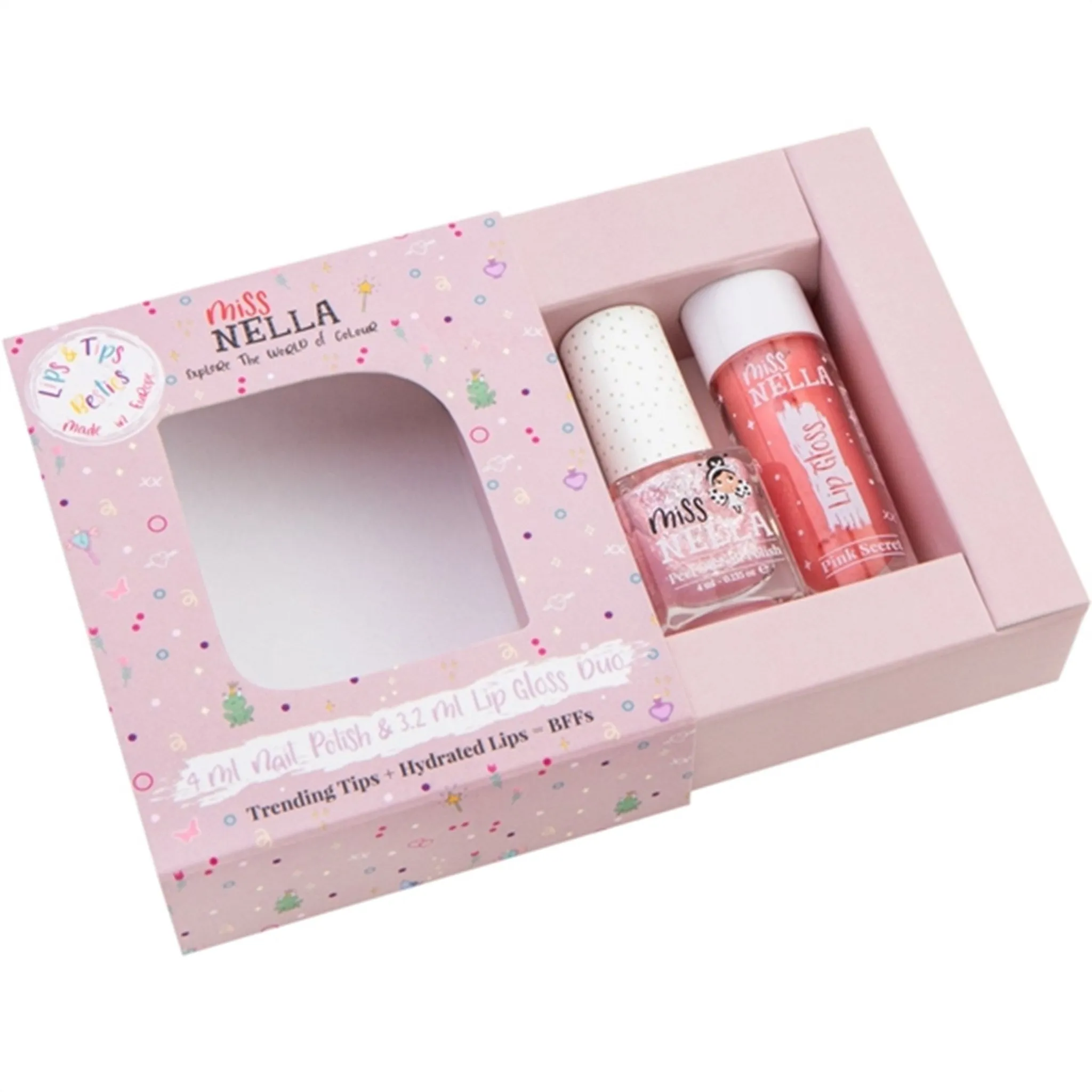 Miss Nella Lip Gloss Pink Secret   Nail Polish Itsy Glitzy Hippo