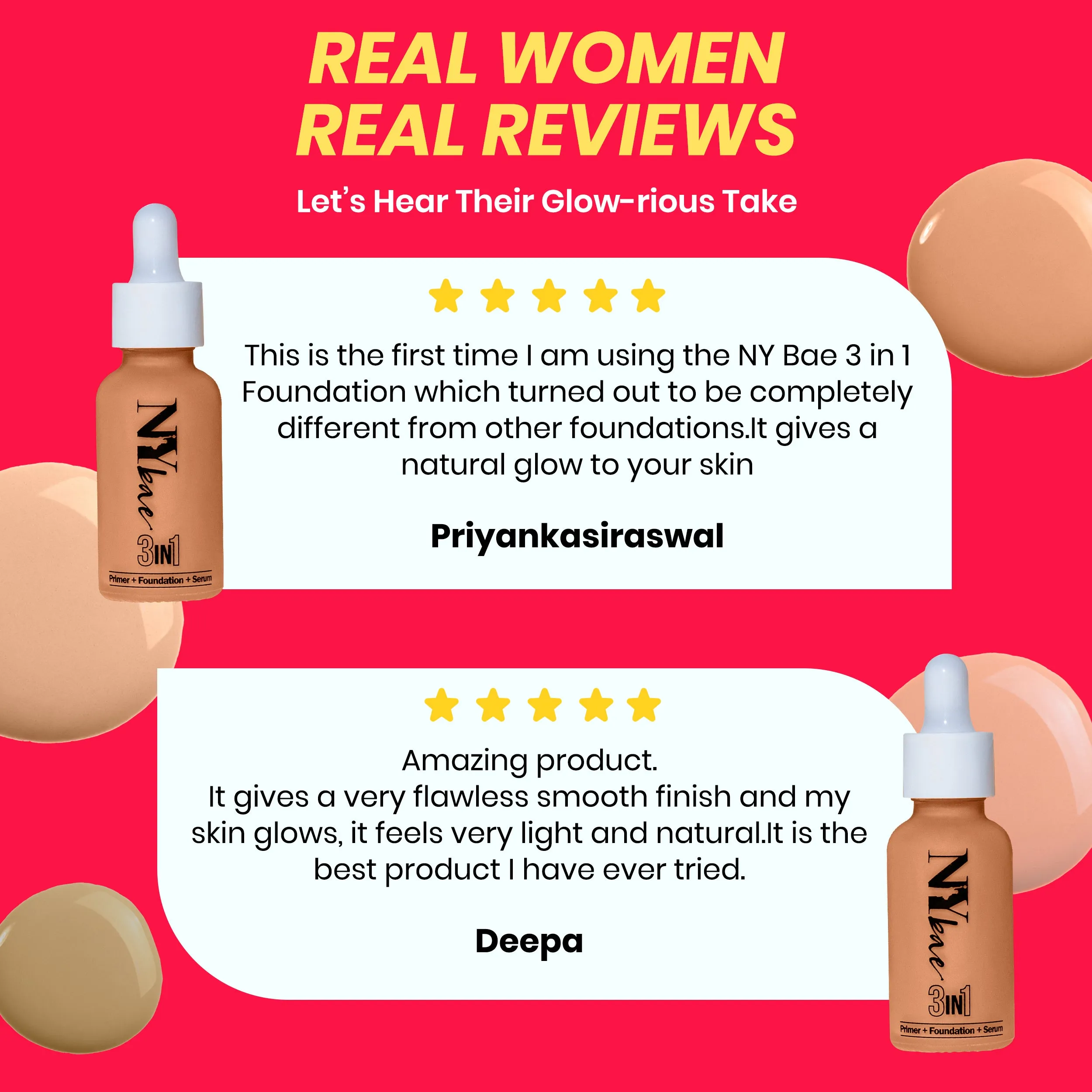 NY Bae 3IN1 Serum Foundation - Cool Mocha 08 (30 ml) | Infused with Primer | Moisturising I Glowing Korean Skin I Celeb Glow | Dewy Makeup | Evens Skin Tone | Ultra Glow