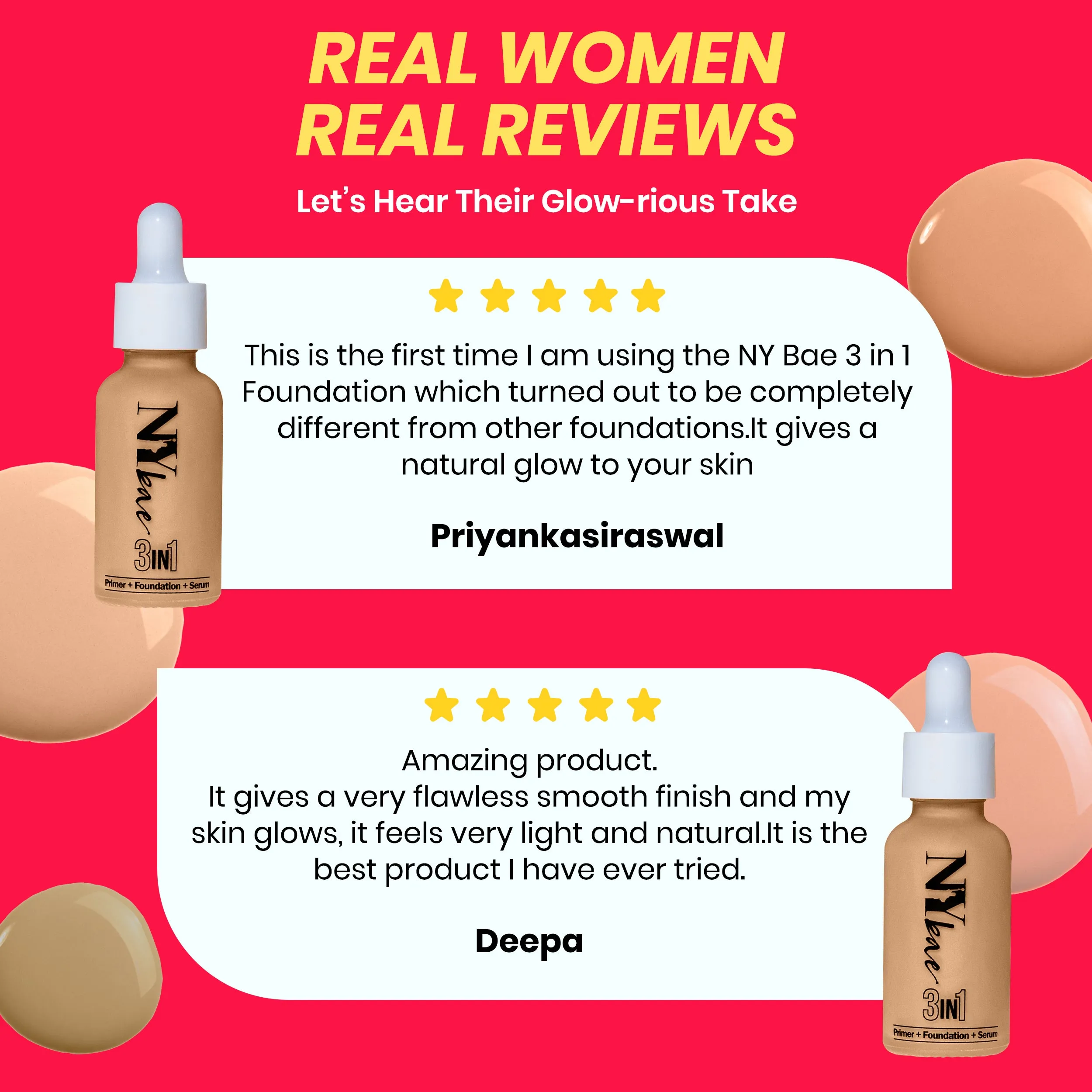 NY Bae 3IN1 Serum Foundation - Cool Pearl 10 (30 ml) | Infused with Primer | Moisturising I Glowing Korean Skin I Celeb Glow | Dewy Makeup | Evens Skin Tone | Ultra Glow