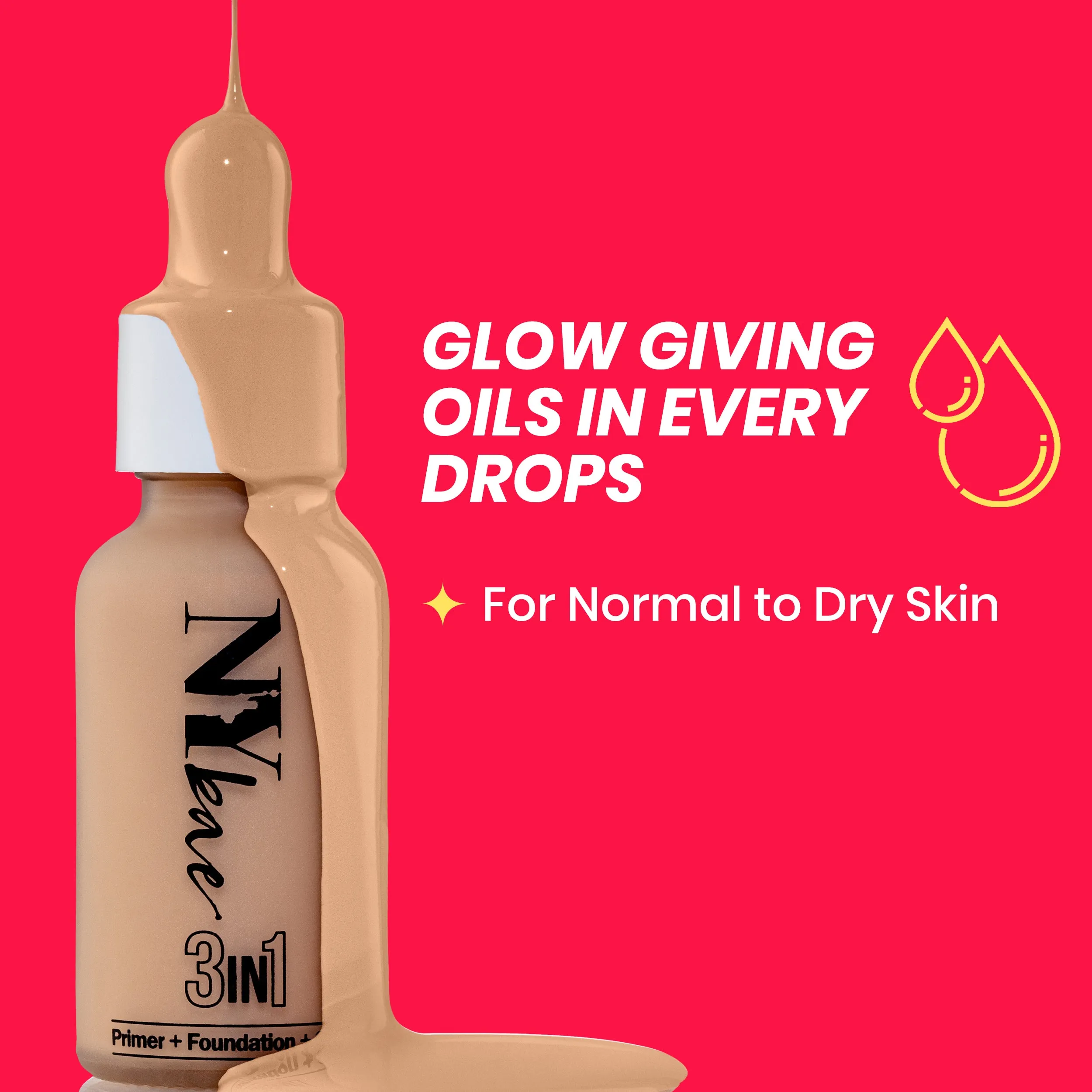 NY Bae 3IN1 Serum Foundation - Cool Pearl 10 (30 ml) | Infused with Primer | Moisturising I Glowing Korean Skin I Celeb Glow | Dewy Makeup | Evens Skin Tone | Ultra Glow