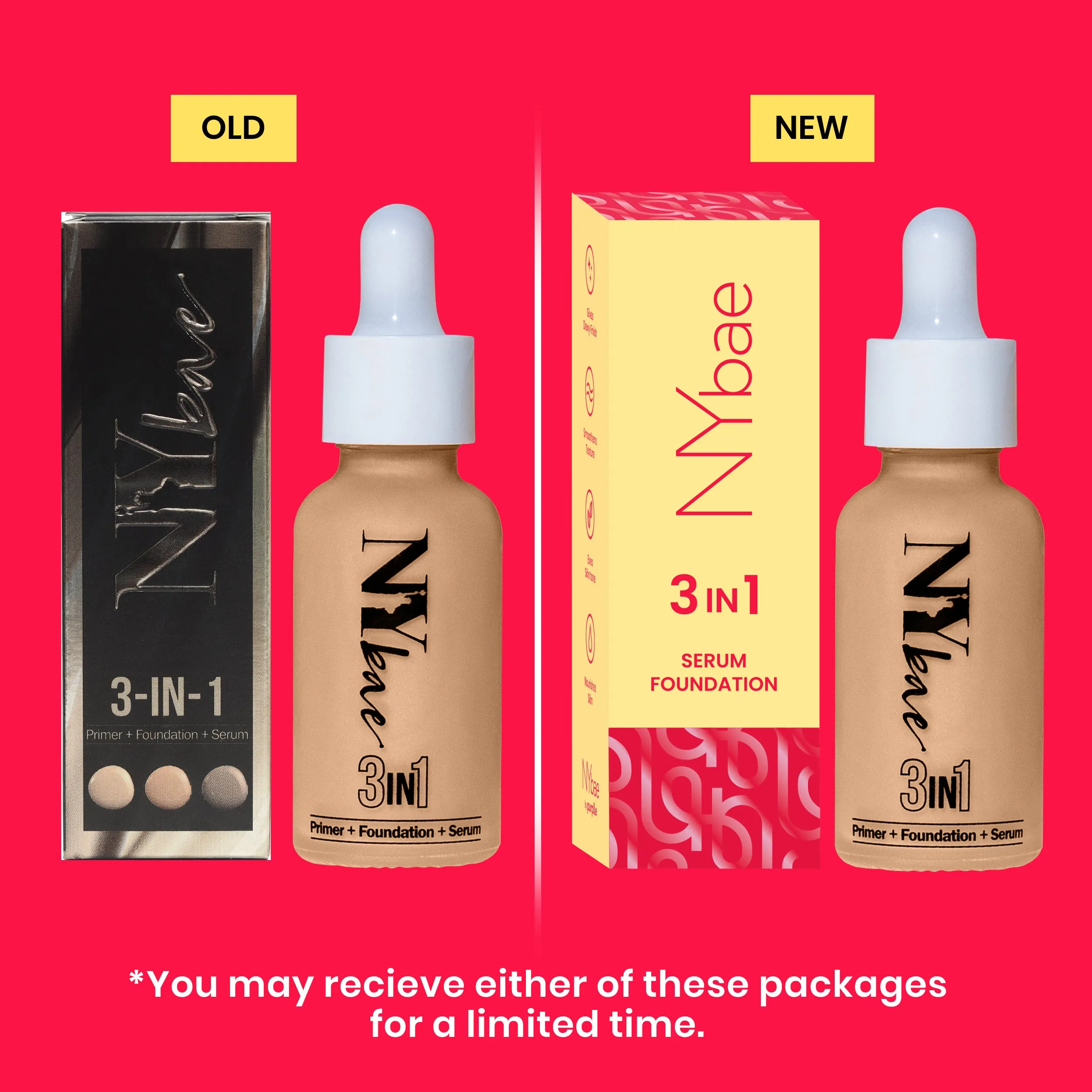 NY Bae 3IN1 Serum Foundation - Cool Pearl 10 (30 ml) | Infused with Primer | Moisturising I Glowing Korean Skin I Celeb Glow | Dewy Makeup | Evens Skin Tone | Ultra Glow
