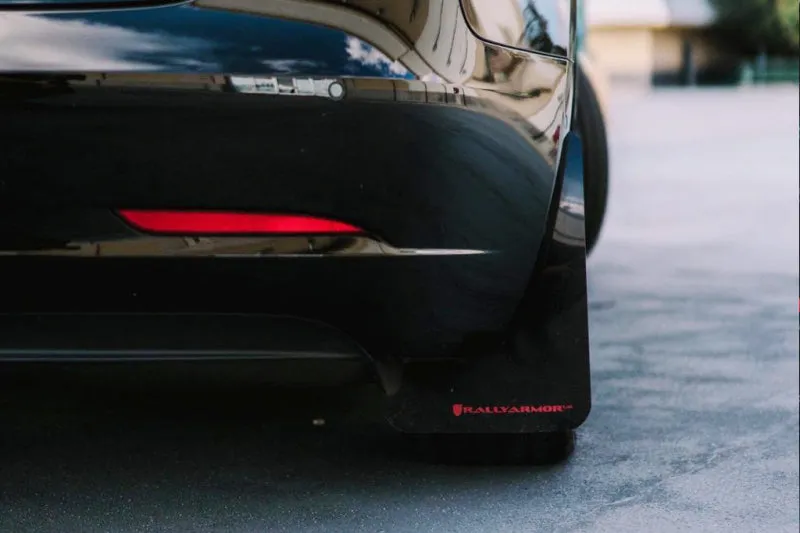 Rally Armor 17  Tesla Model 3 UR Black Mud Flap w/ Blue Logo