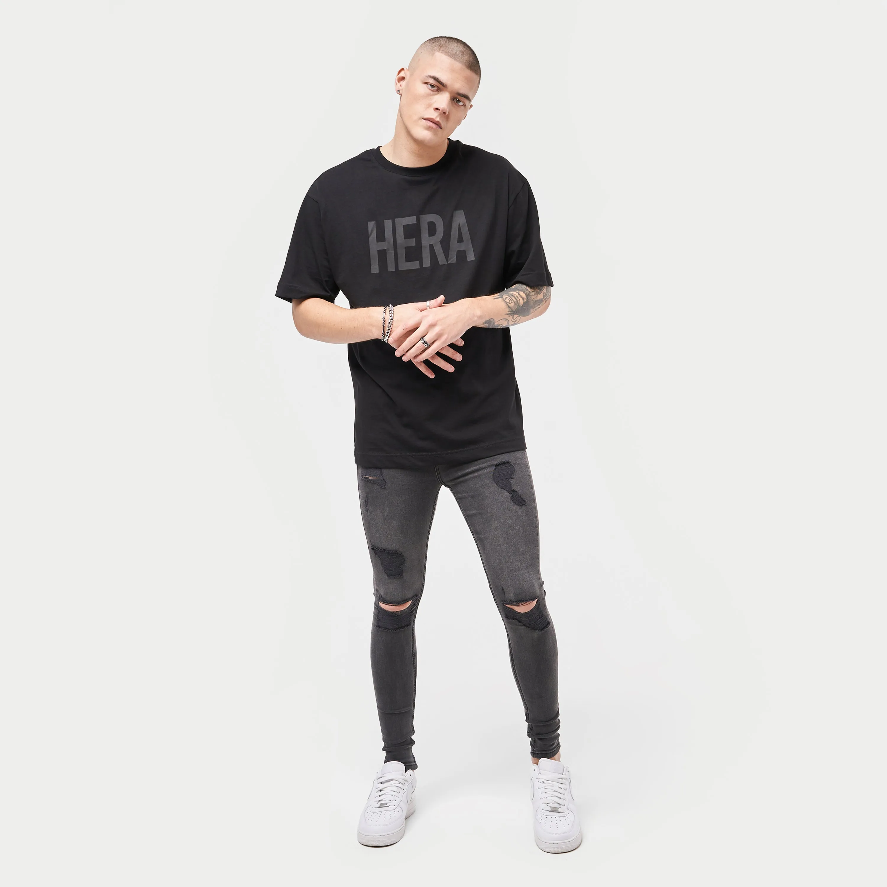 Signature Spray On Jeans - Ripped & Repaired - Grey