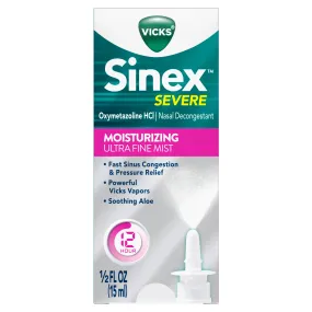 Vicks Sinex Severe Moisturizing Sinus Decongestion Spray Ultrafine Mist 0.5 fl oz
